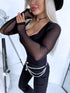 "HOT CHERRIES” HS9907" mesh top - BLACK